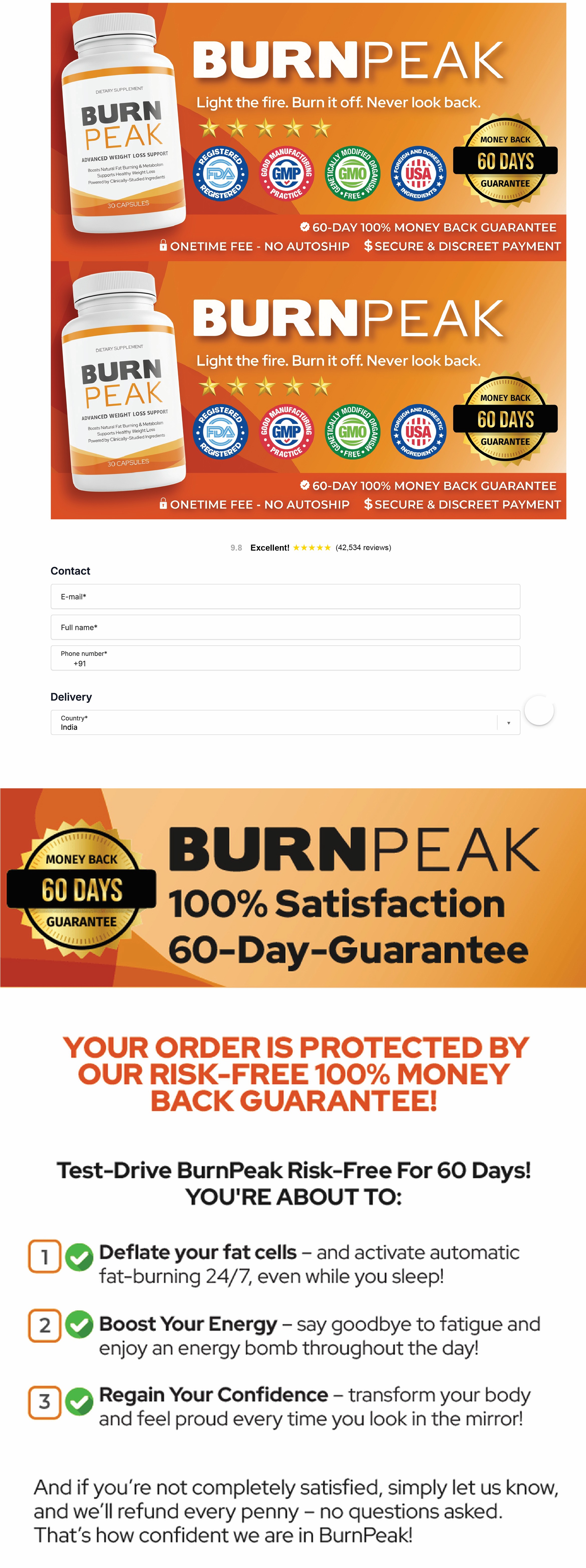 BurnPeak Checkout Page
